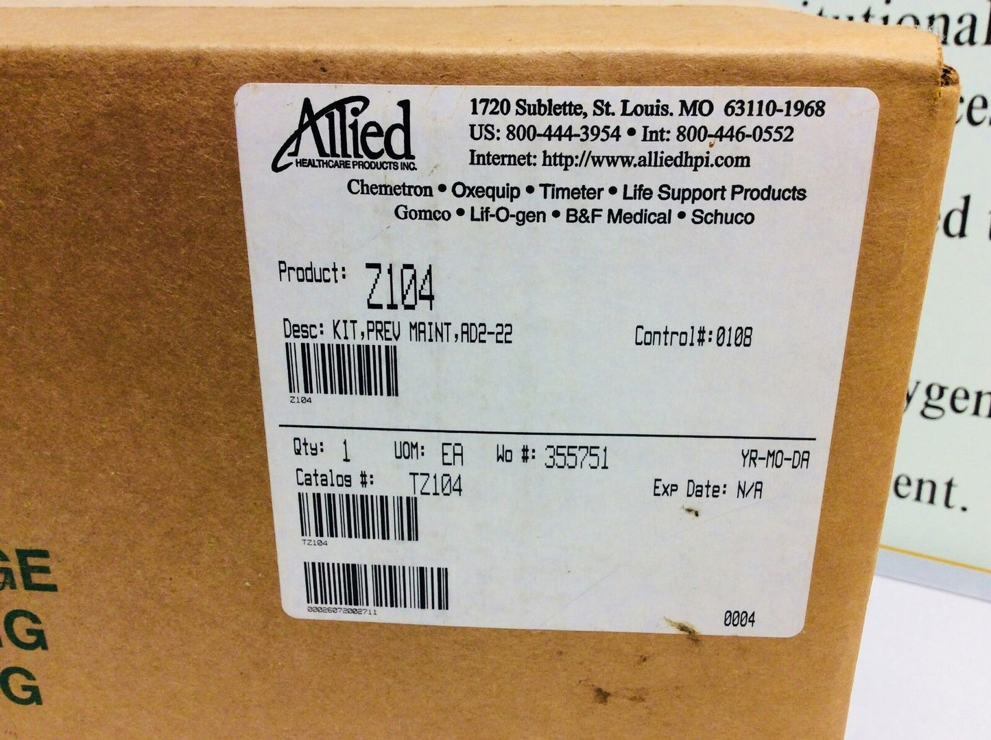 New Allied Healthcare Aridyne 2000 Medical Air Compressor PM Kit TZ104